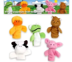 Boerderijdieren vingerpoppetjes, 5 stuks