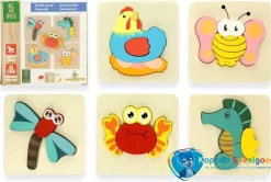 Dierenpuzzel 5 stukjes, hout