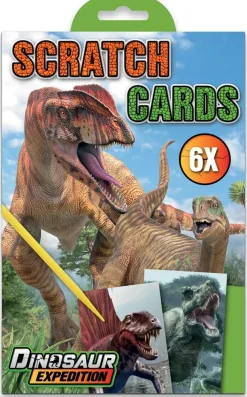 Dino kraskaarten, 6 stuks