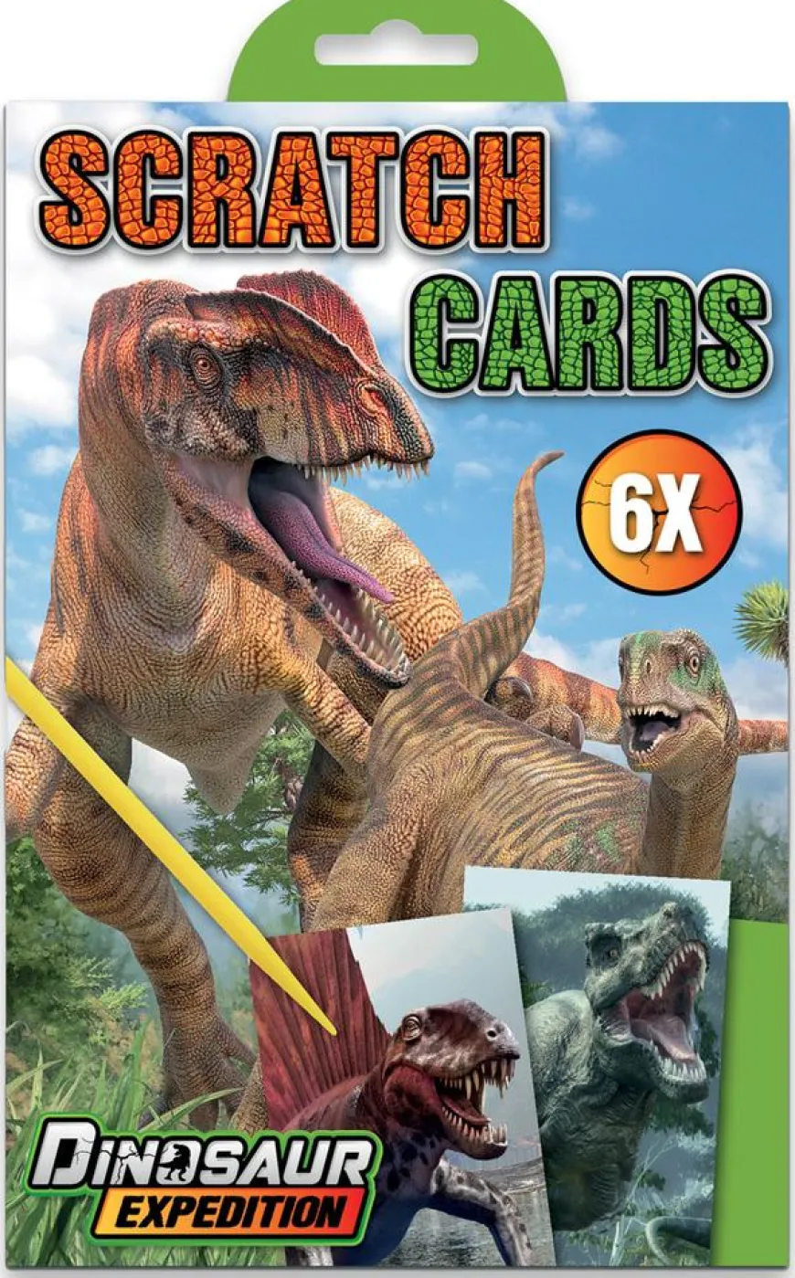 Dino kraskaarten, 6 stuks