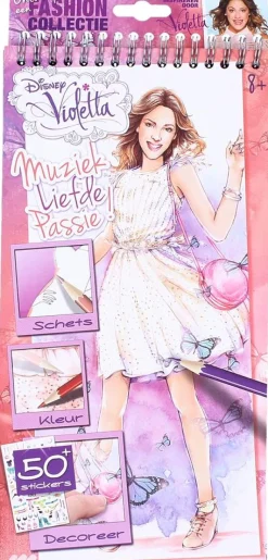 Disney Violetta schets- en kleurboek met stickers, 8+