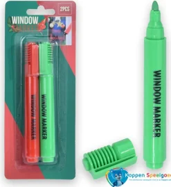 2 Raamstiften groen en rood