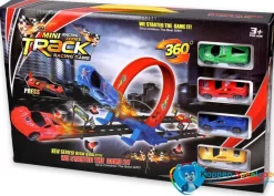 Racebaan met looping en 4 afschietauto`s