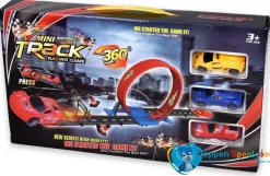 Racebaan met looping en 3 afschietauto`s